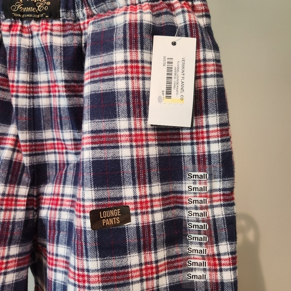 NWT Vermont Flannel Co Pajama Lounge Pants Plaid Red White Blue Small America - Picture 3 of 12